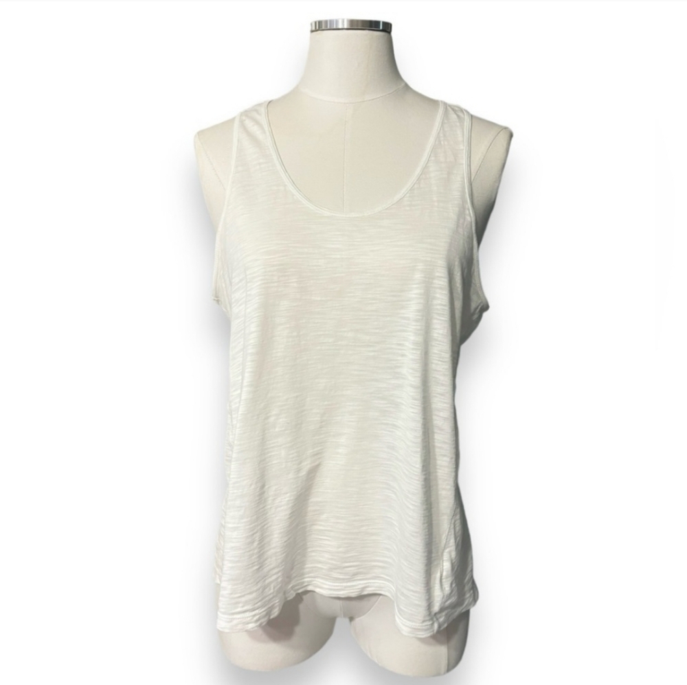 THEORY Lydra B Cotton Racerback Tank White 100% cotton